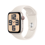 Apple Watch SE GPS + Cellular 44mm Starlight AC, Starlight Sport Band - S/M
