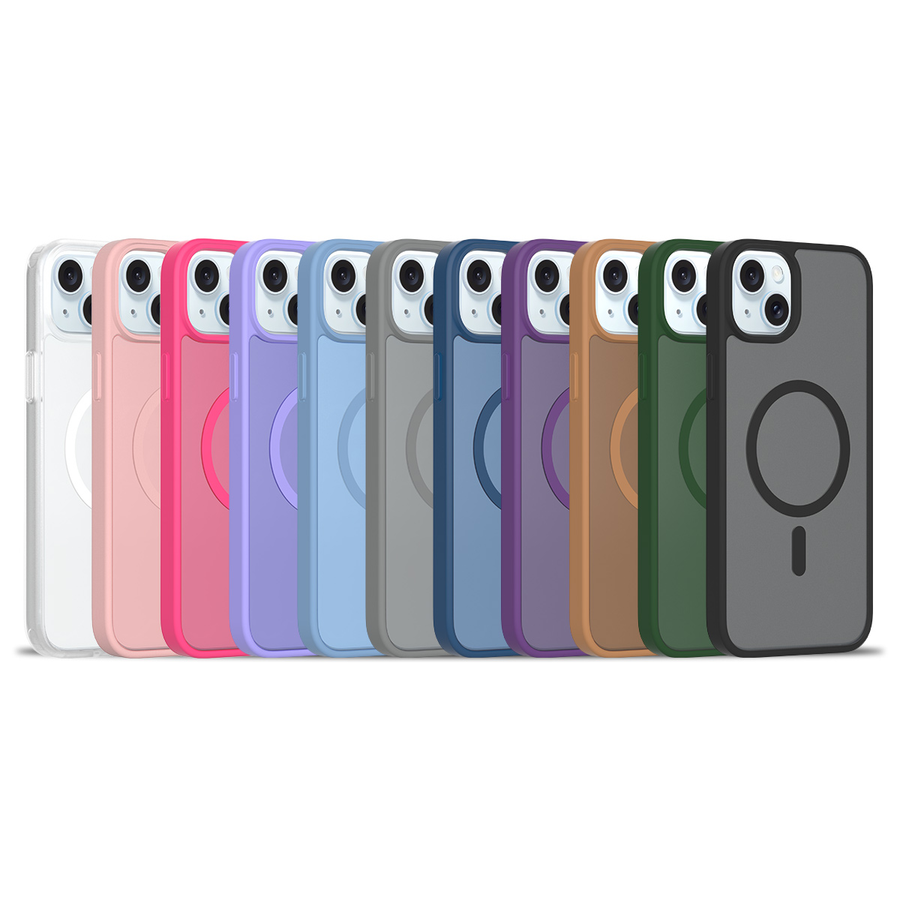 Kleurenoverzicht van de Fe'nomenal iPhone 15 Plus ColorShield Backcover met MagSafe