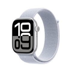 Apple Watch Series 10 GPS 46mm Zilver AC, Blauw Cloud Sport Loop