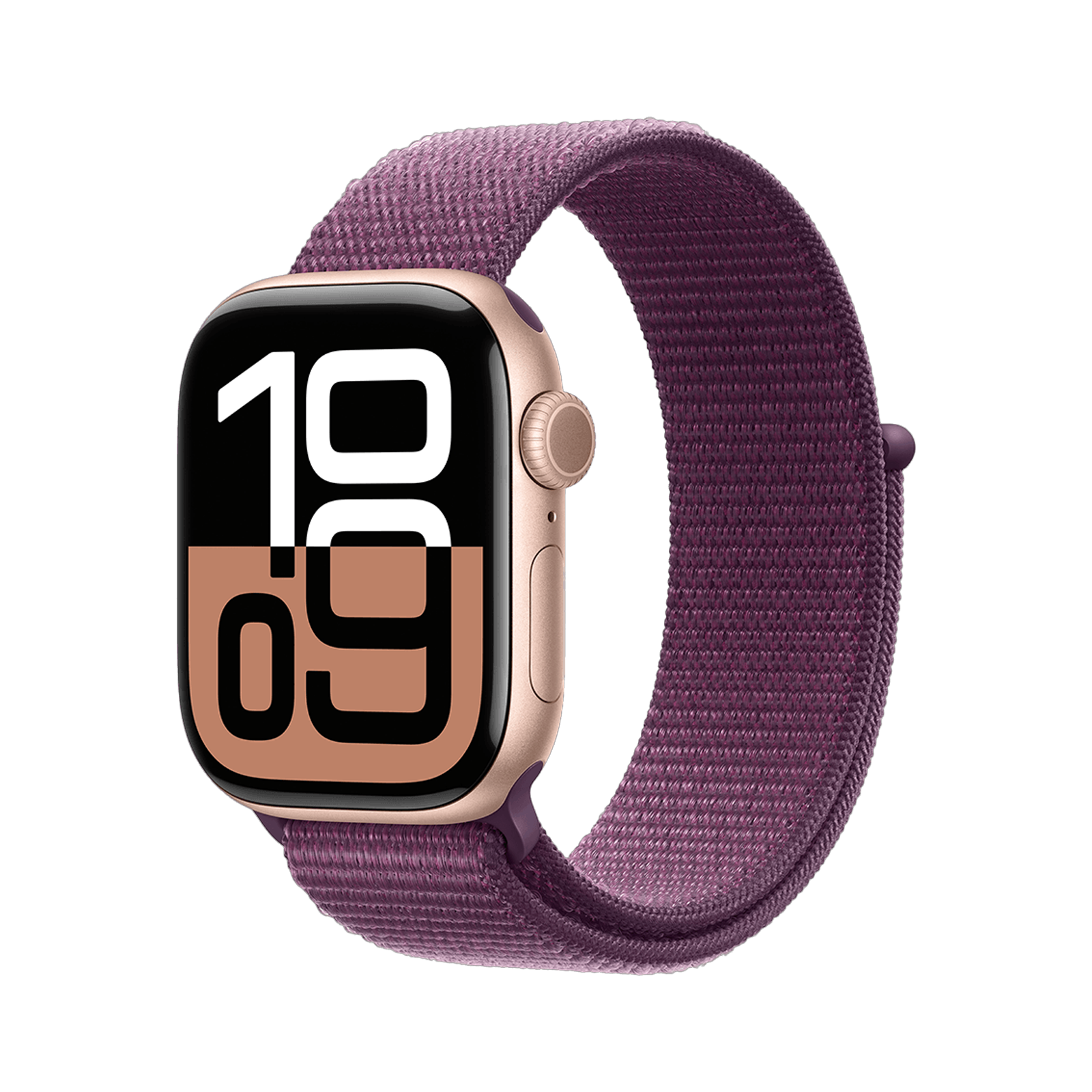 Apple Watch Series 10 GPS + Cellular 46mm Rose Gold AC, Plum Sport Loop