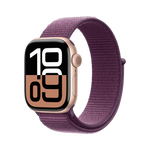 Apple Watch Series 10 GPS + Cellular 46mm Rose Gold AC, Plum Sport Loop