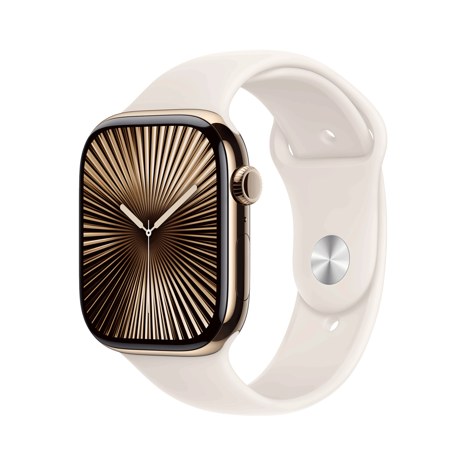 Apple Watch Series 10 GPS + Cellular 46mm Gold TC, Starlight Sport Band - M/L