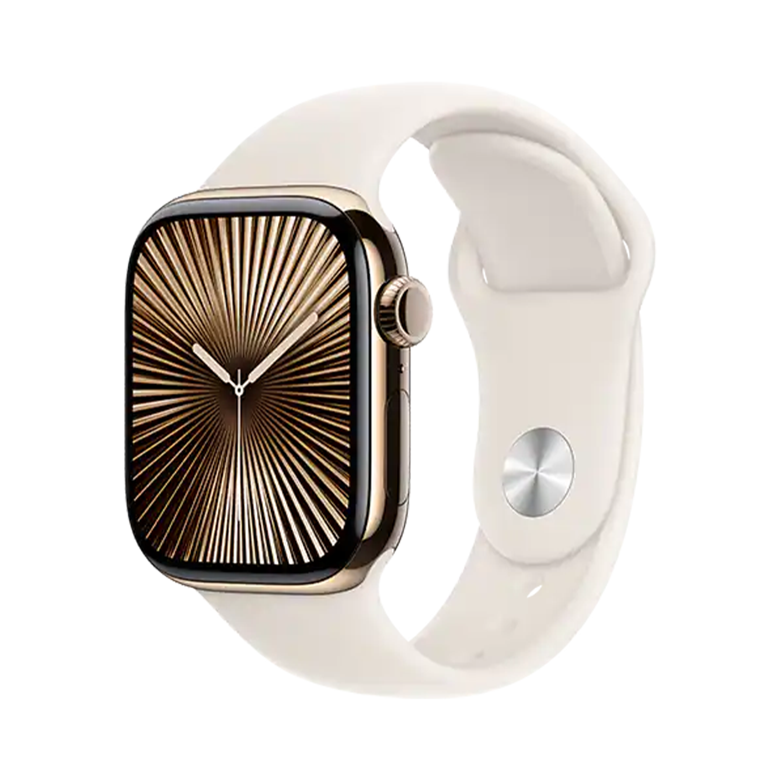 Apple Watch Series 10 GPS + Cellular 42mm Gold TC, Starlight Sport Band - S/M