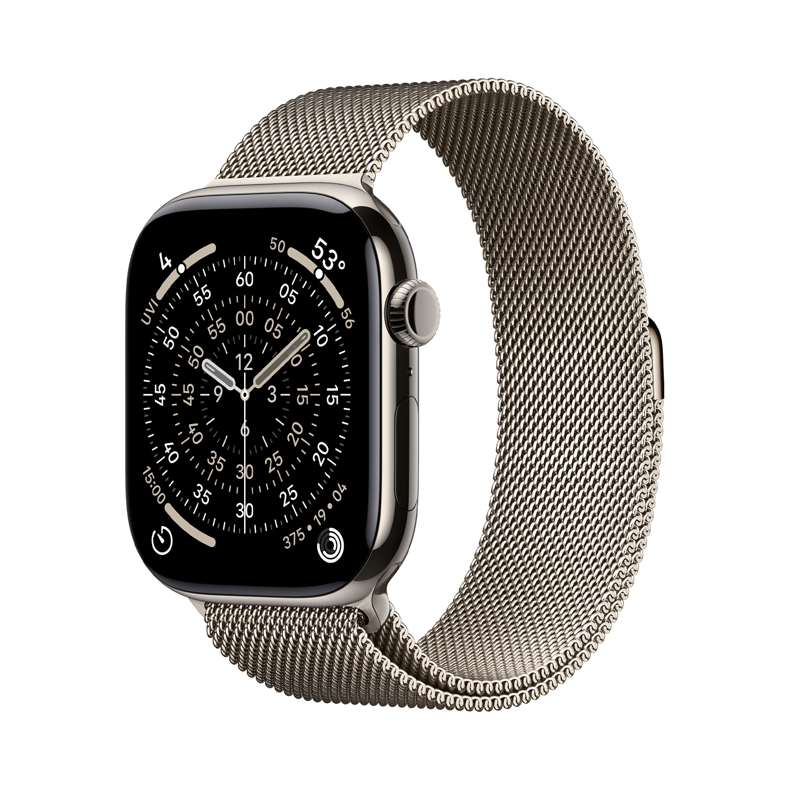 Apple Watch Series 10 GPS + Cellular 46mm Natural TC, Natural Milanese Loop - M/L