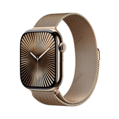 Apple Watch Series 10 GPS + Cellular 46mm Goud TC, Goud Milanese Loop - S/M