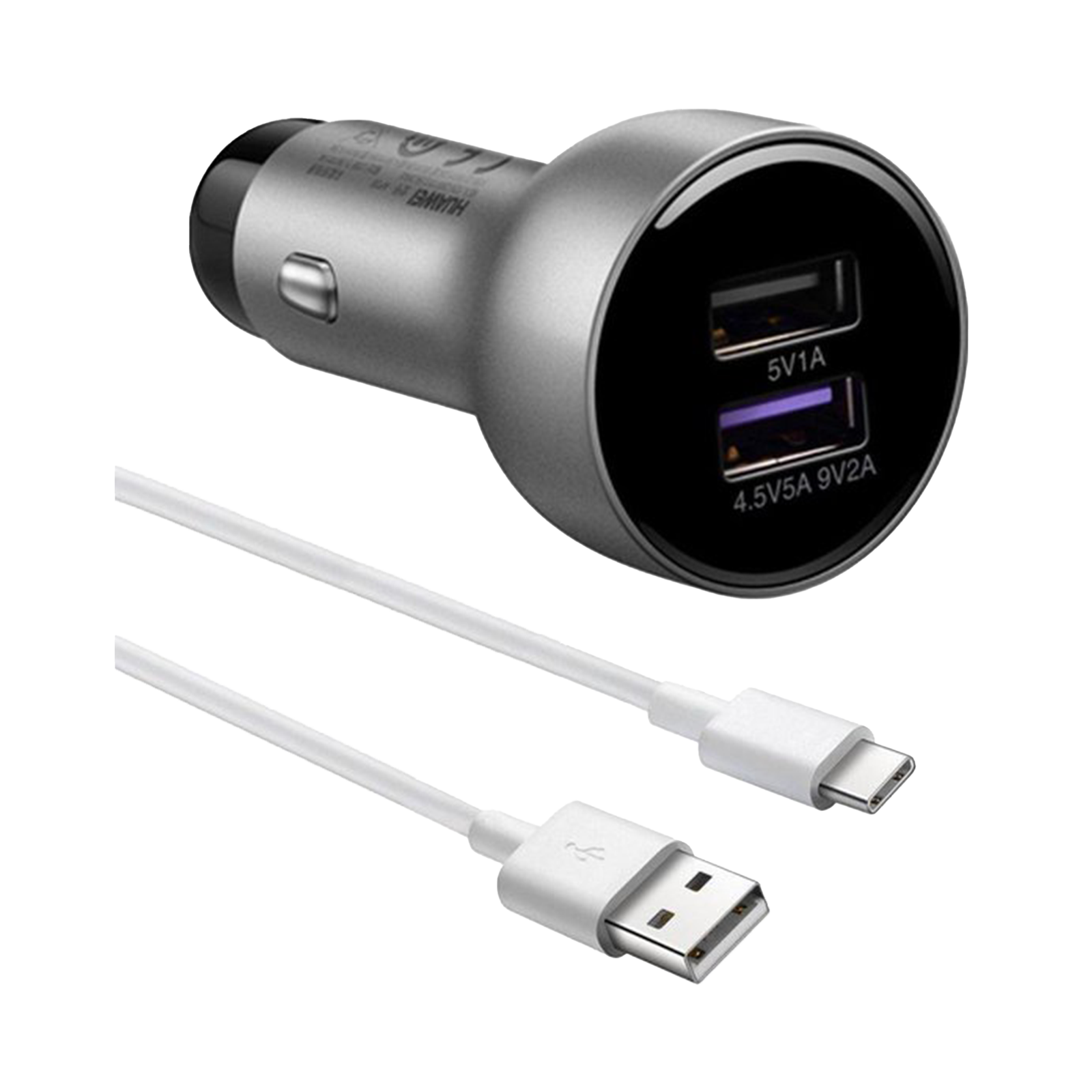 Huawei Car Charger 2 USB Fast Charging + USB-C Cable Black