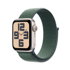 Apple Watch SE GPS 44mm Sterrenlicht AC, Lake Green Sport Loop