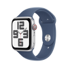 Apple Watch SE GPS + Cellular 44mm Silver AC, Denim Sport Band - S/M