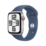 Apple Watch SE GPS + Cellular 44mm Silver AC, Denim Sport Band - M/L