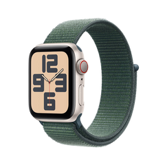 Apple Watch SE GPS + Cellular 44mm Sterrenlicht AC, Lake Green Sport Loop