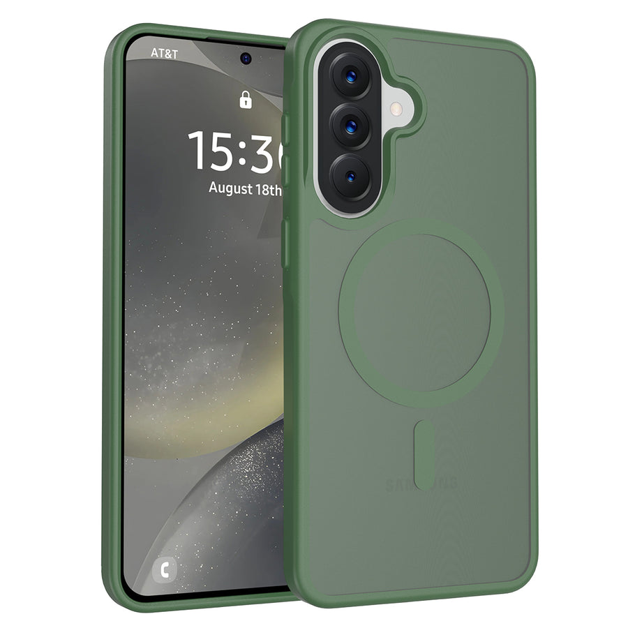 Fe'nomenal Samsung Galaxy A57 ColorShield Backcover met MagSafe - Groen, hoesje op het toestel