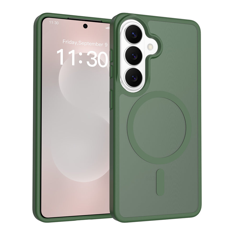 Fe'nomenal Samsung Galaxy S26 ColorShield Backcover met MagSafe - Groen, hoesje op het toestel