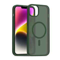 Fe'nomenal iPhone 14 Plus ColorShield Backcover met MagSafe - Groen, hoesje op het toestel