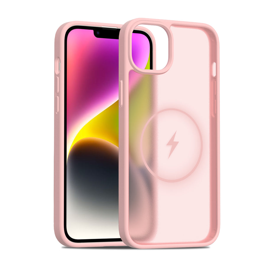 Fe'nomenal iPhone 14 Plus ColorShield Backcover met MagSafe - Roze, hoesje op het toestel