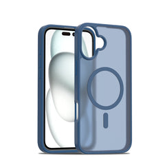 Fe'nomenal iPhone 16 Plus ColorShield Backcover met MagSafe - Marineblauw, hoesje op het toestel