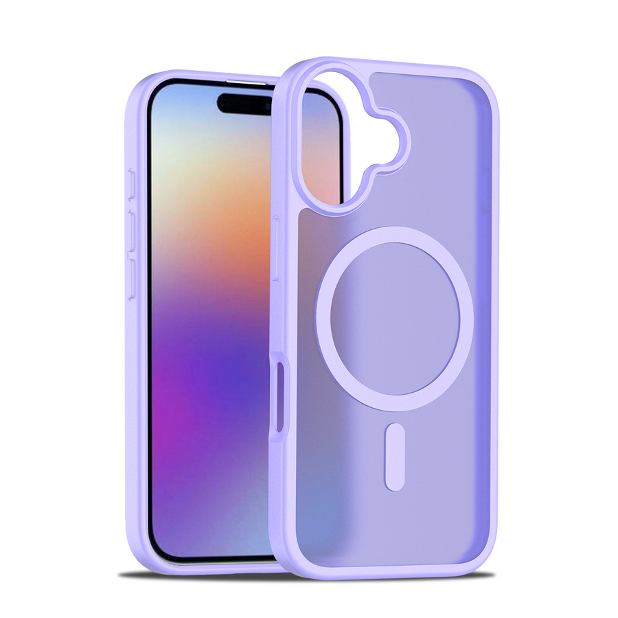 Fe'nomenal iPhone 17 ColorShield Backcover met MagSafe - Paars, hoesje op een iPhone 17 gezien vanaf de achterkant